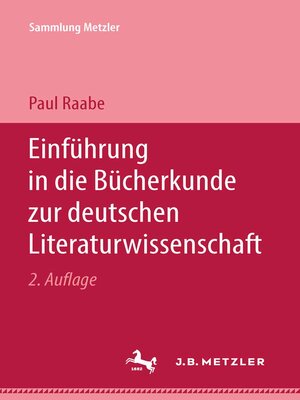 cover image of Einführung in die Bücherkunde zur deutschen Literaturwissenschaft